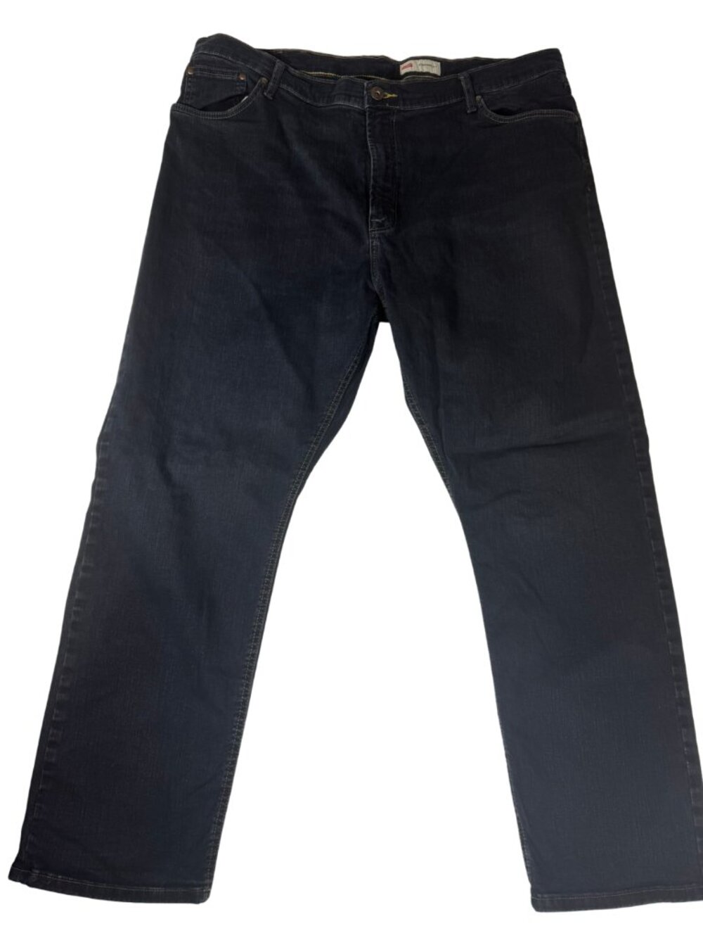 Wrangler Men's Straight Fit Jeans Size 42x30 Dark Wash Blue Denim Stretch Pants